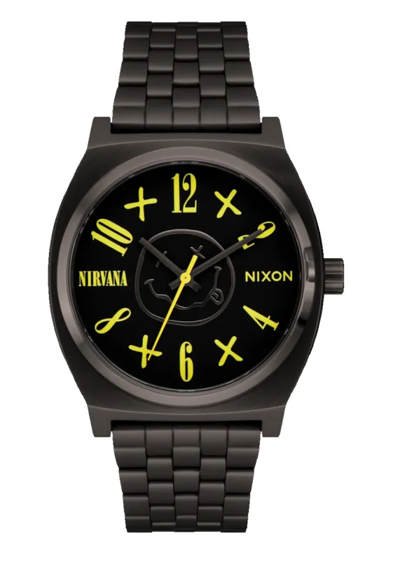 Nixon WATCHES Nirvana Time Teller - BLACK NIRVANA SMILEY FACE sold by Sun Diego Boardshops
