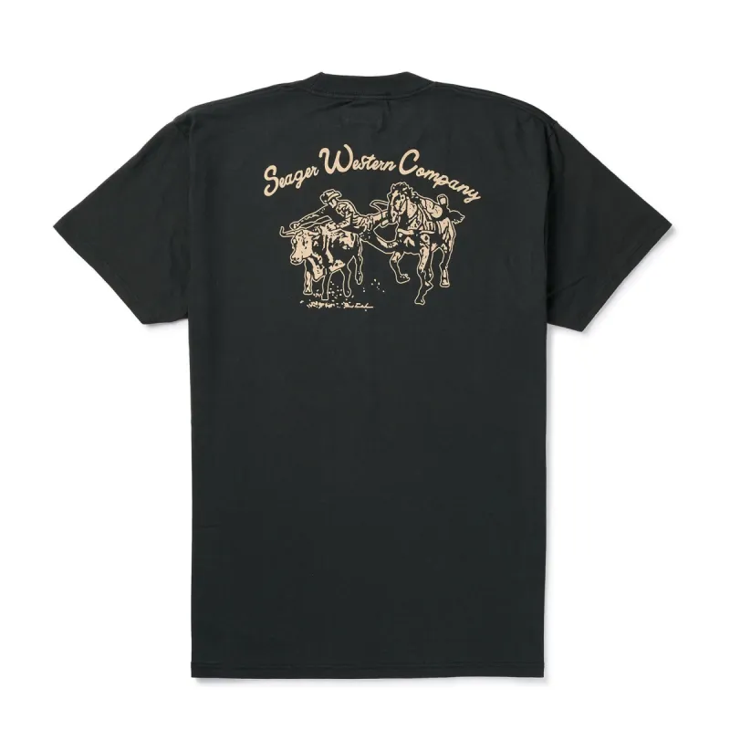 SEAGER Los Rios Tee - VINTAGE BLACK sold by Sun Diego Boardshops