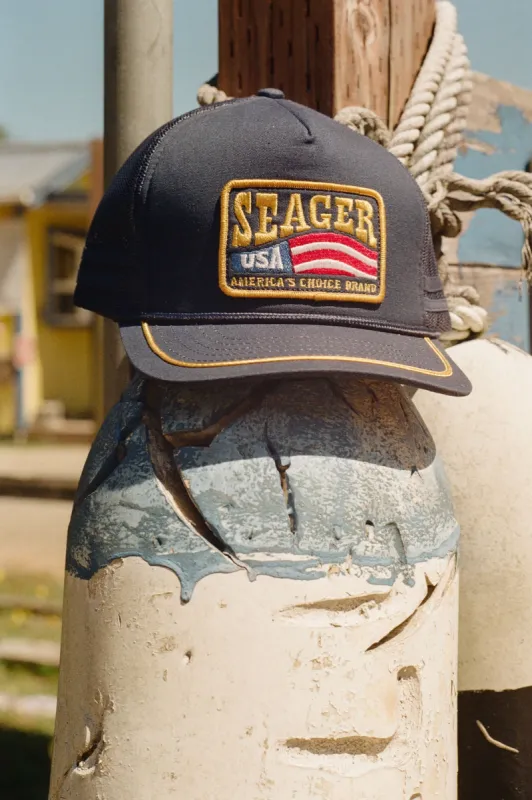 SEAGER America's Choice Trucker Snapback - NAVY sold by Sun Diego Boardshops