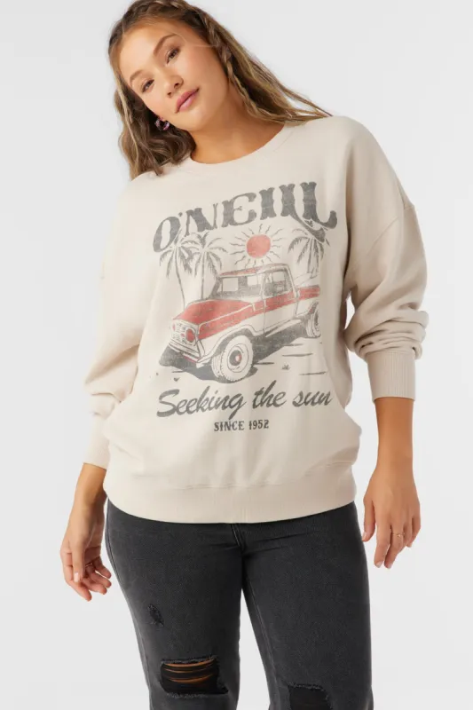 O'neill CHOICE CREWNECK OVERSIZED-FIT FLEECE PULLOVER - CEMENT made by O'Neill