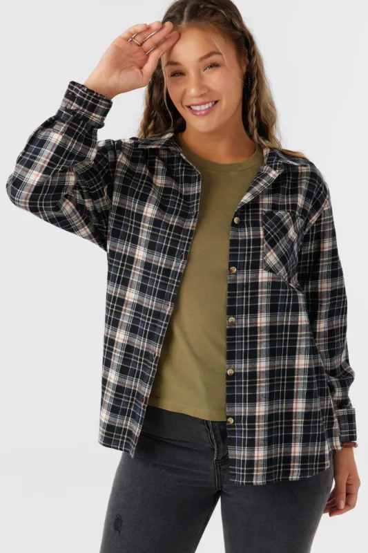 O'neill LOGAN FLANNEL LONG SLEEVE TOP - CEDAR WOOD sold by Sun Diego Boardshops