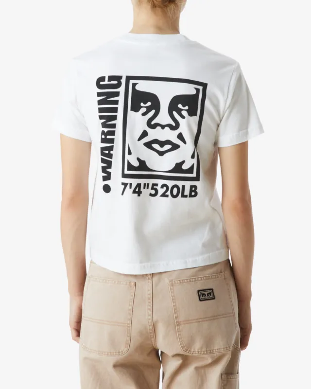 Obey ICON WARNING KAYLIN T-SHIRT - WHITE sold by Sun Diego Boardshops
