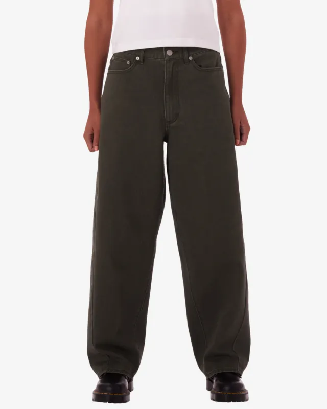 Obey LEAH BAGGY 5-POCKET PANT - DUFFLE BAG FADED WASH sold by Sun Diego Boardshops