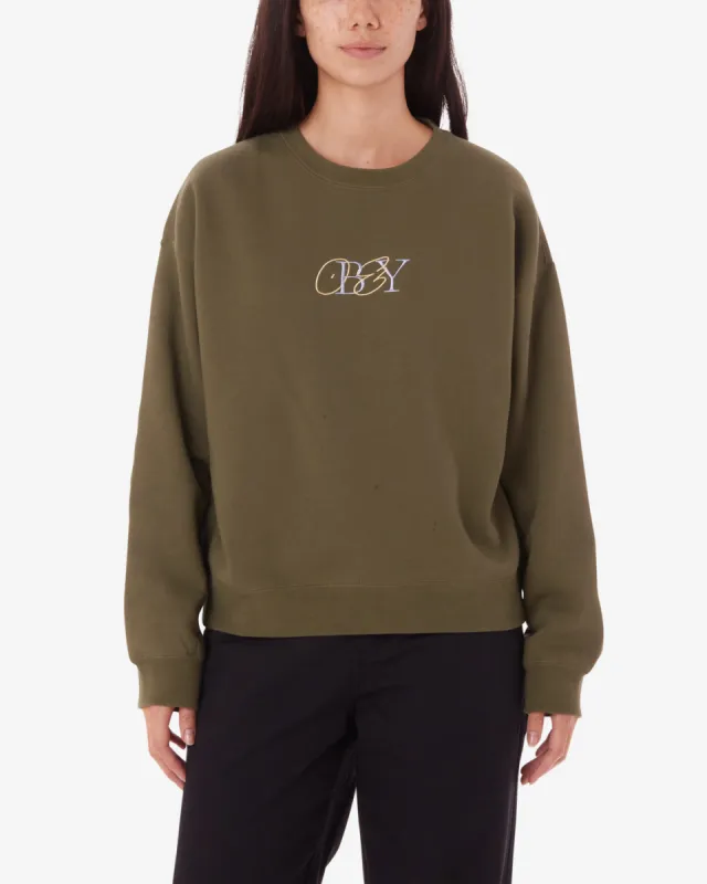 Obey TYPE MIX CREWNECK - OLIVE sold by Sun Diego Boardshops