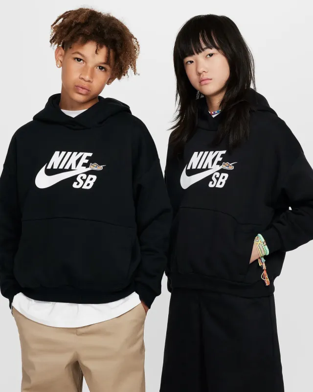 Nike SB Kid's Icon Fleece EasyOn - BLACK WHITE sold by Sun Diego Boardshops