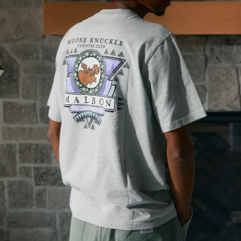 Malbon Golf Moose SS Pocket Tee - ASH HEATHER sold by Sun Diego Boardshops