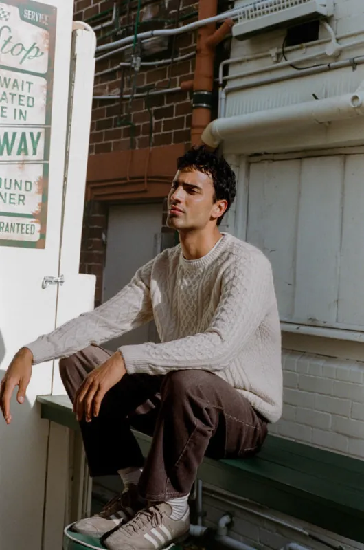 Rhythm Mohair Fishermans Knit - NATURAL sold by Sun Diego Boardshops