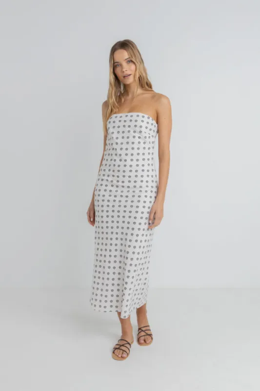 Rhythm Domino Floral Strapless Midi Dress - OAT made by Rhythm.
