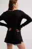 Free People Care FP Honey B Crew Neck - BLACK sold by Sun Diego Boardshops