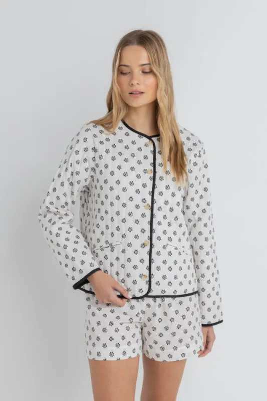 Rhythm Domino Floral Quilted Jacket - OAT sold by Sun Diego Boardshops