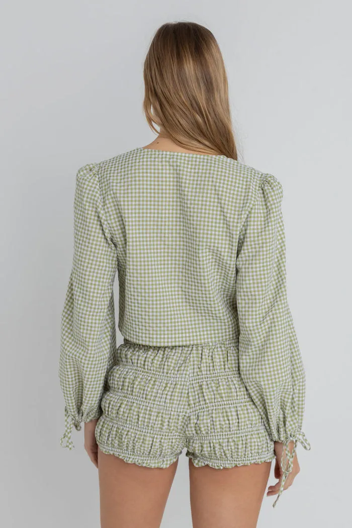 Rhythm Lana Blouson Top - GREEN sold by Sun Diego Boardshops product image thumbnail 3