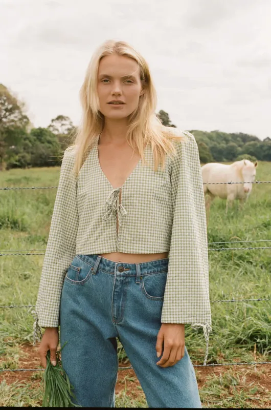 Rhythm Lana Blouson Top - GREEN sold by Sun Diego Boardshops