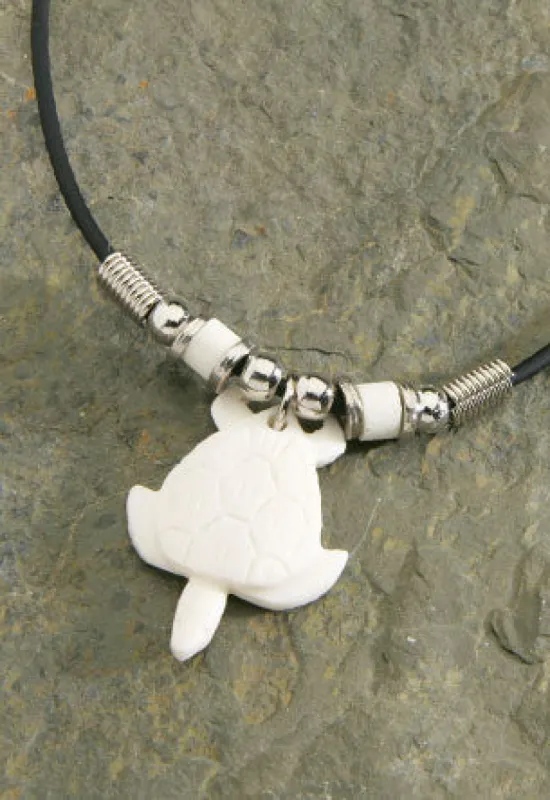 MAUNA KAI Bone Turtle Rubber Cord Neckalce - ASSORTED sold by Sun Diego Boardshops