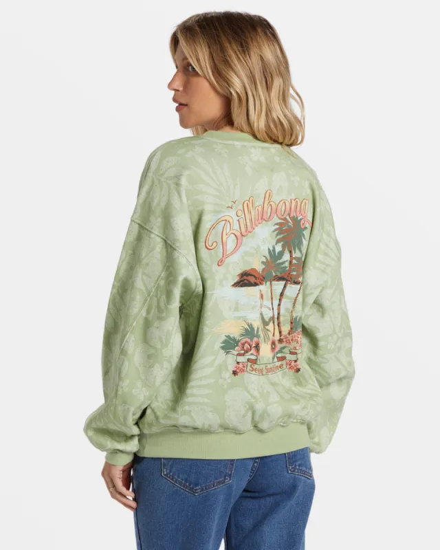 Billabong Off Tropic Kendall Pullover Sweatshirt - WEEPING WILLOW sold by Sun Diego Boardshops