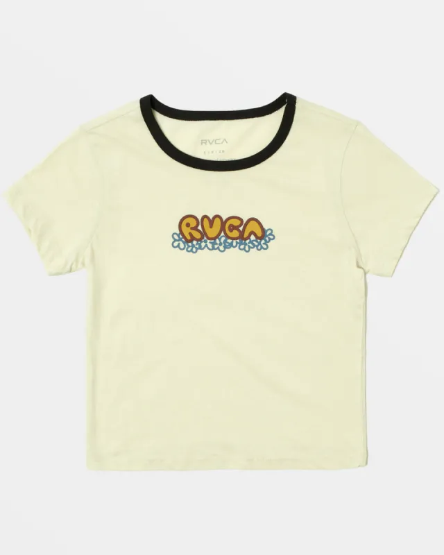 RVCA FLOWER BED RINGER TEE - BLACK sold by Sun Diego Boardshops