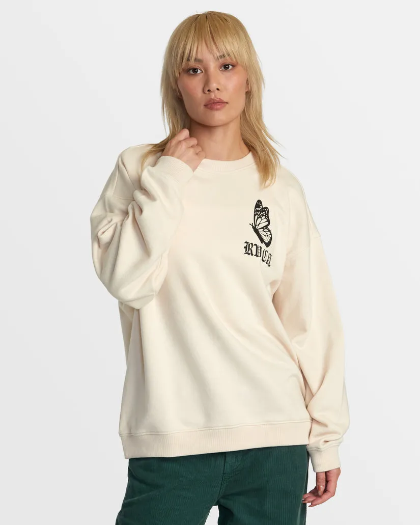 RVCA JUST FLOATIN CREW SWEATSHIRT - LATTE sold by Sun Diego Boardshops product image thumbnail 2