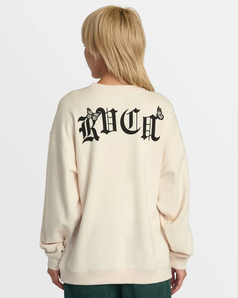 RVCA JUST FLOATIN CREW SWEATSHIRT - LATTE sold by Sun Diego Boardshops