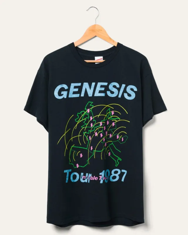 Junk Food Genesis Invisible Touch Tour 1987 Flea Market Tee - BLACK sold by Sun Diego Boardshops