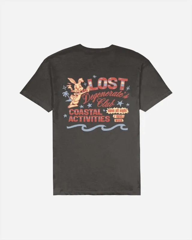 Lost ENTERPRISES Degenerate’s Club Vintage Dye Tee - VINTAGE BLACK sold by Sun Diego Boardshops