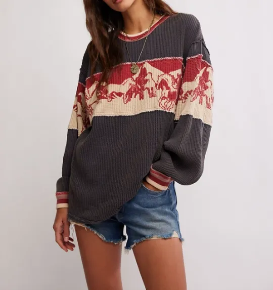 Free People Big Sky Graphic Tee - RED COMBO sold by Sun Diego Boardshops