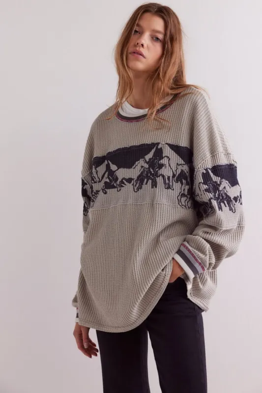 Free People Big Sky Graphic Tee - GREY sold by Sun Diego Boardshops