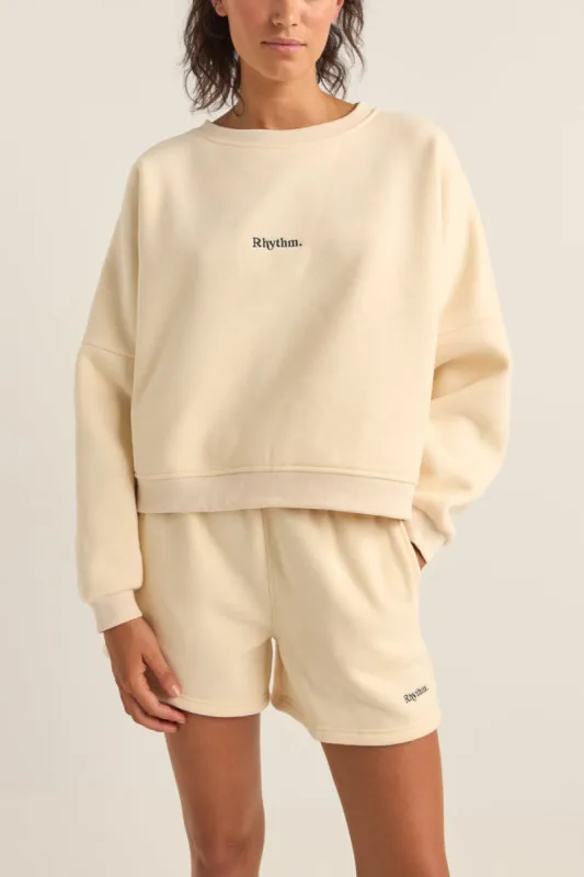 Rhythm Logo Crew Neck Fleece - OATMEAL sold by Sun Diego Boardshops