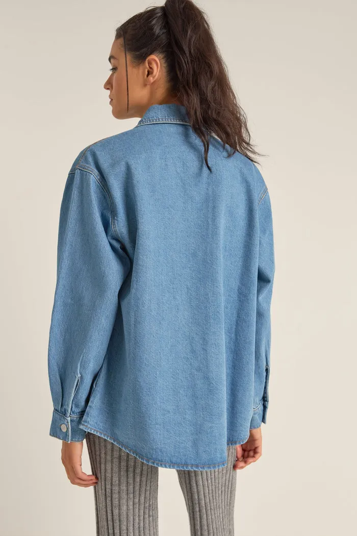 Rhythm Oversized Denim Shacket - WASHED BLUE sold by Sun Diego Boardshops product image thumbnail 2