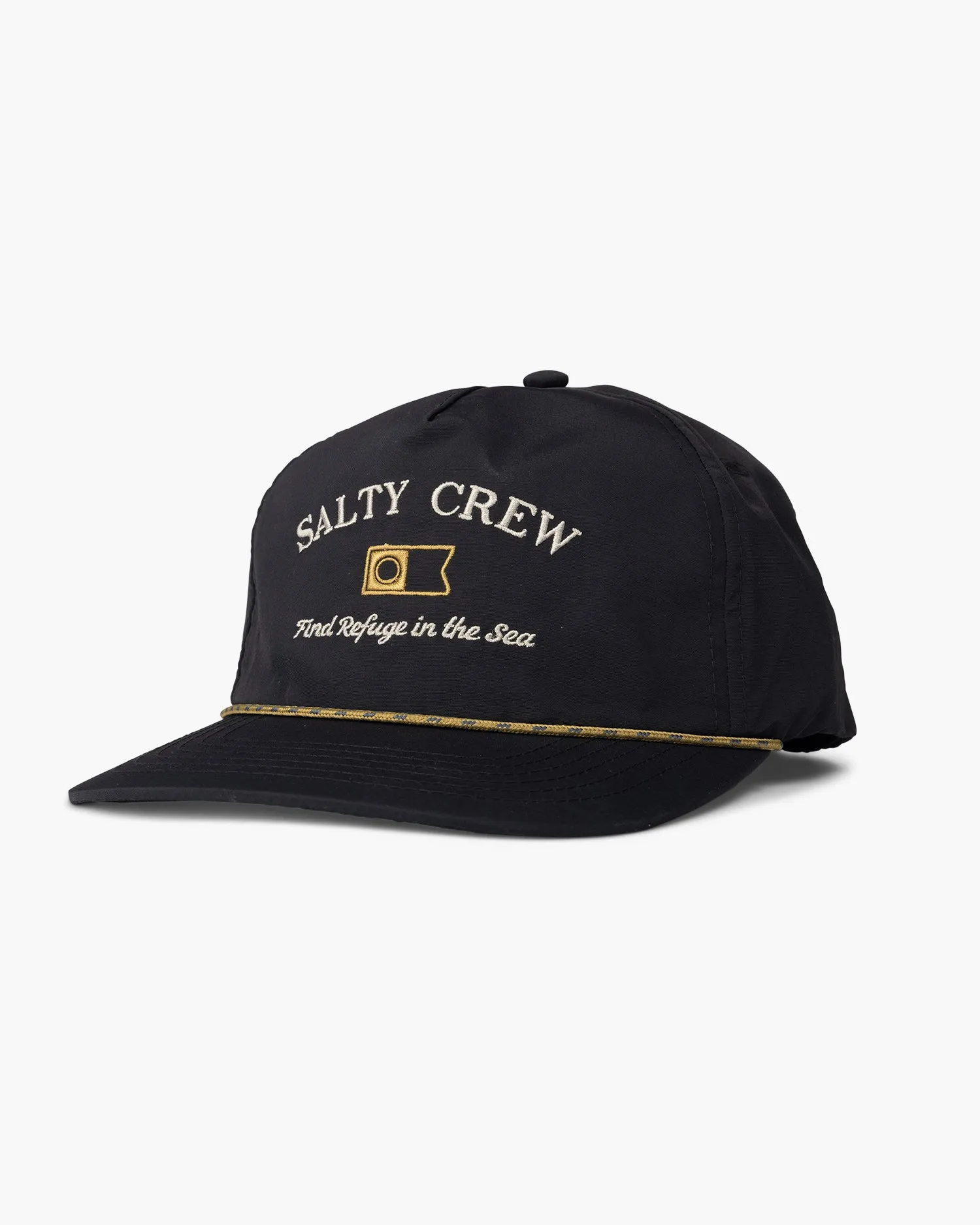Salty Crew Steadfast 5 Panel Hat - BLACK sold by Sun Diego Boardshops