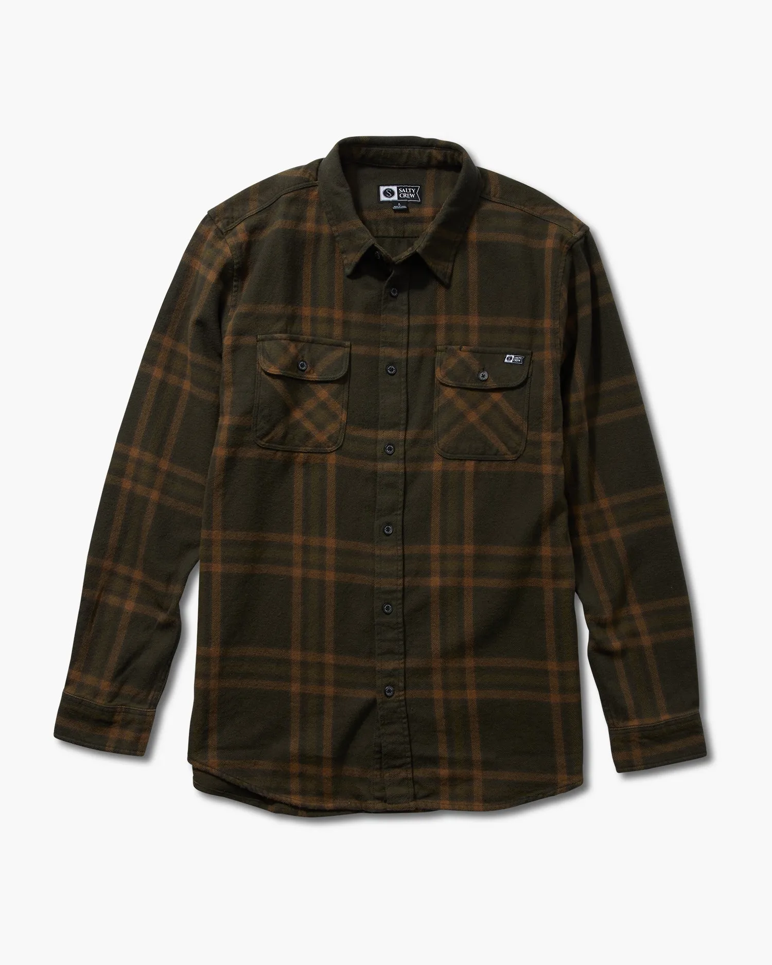 Salty Crew Landfall Flannel - OLIVE sold by Sun Diego Boardshops