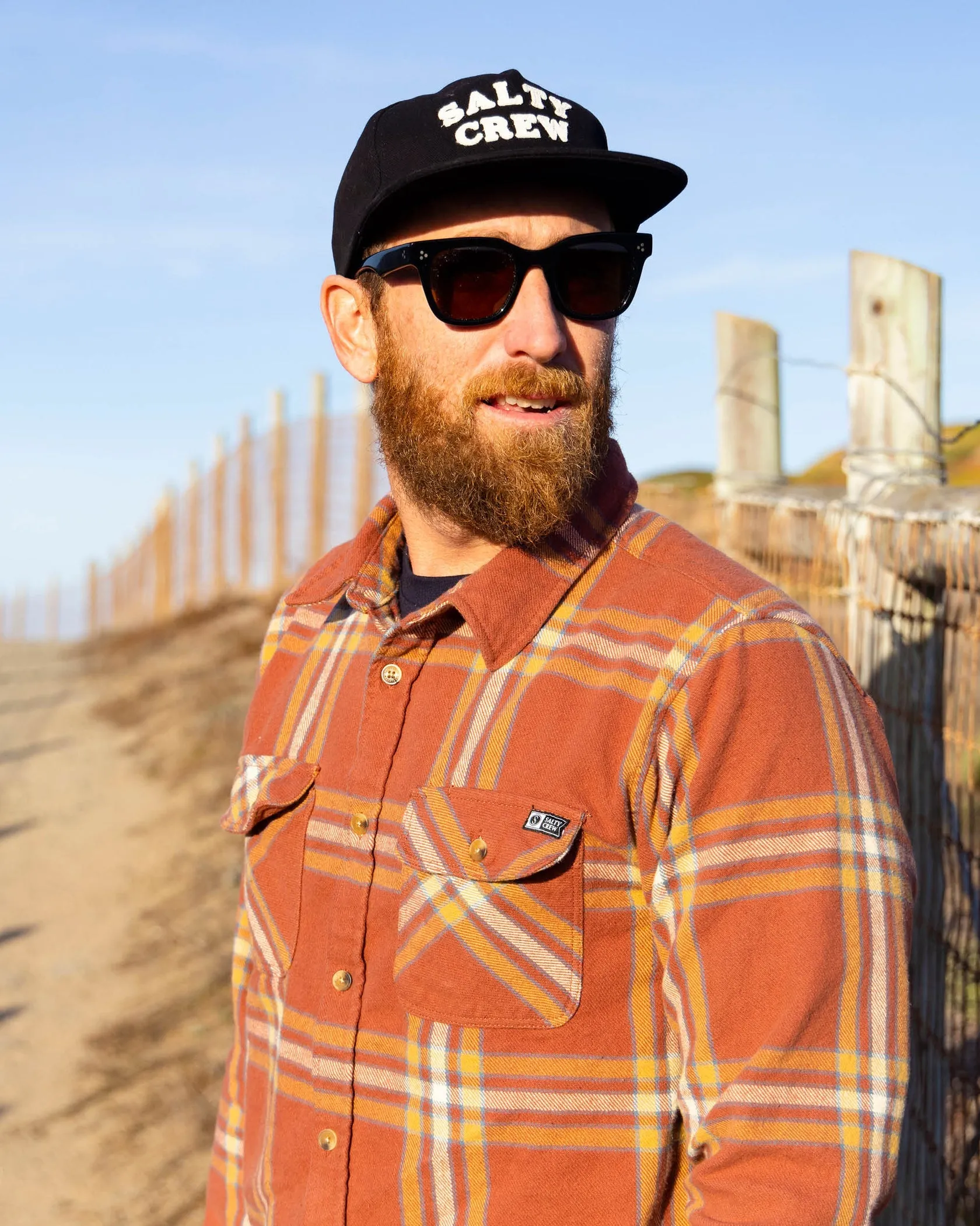 Salty Crew Landfall Flannel - BRICK RED sold by Sun Diego Boardshops