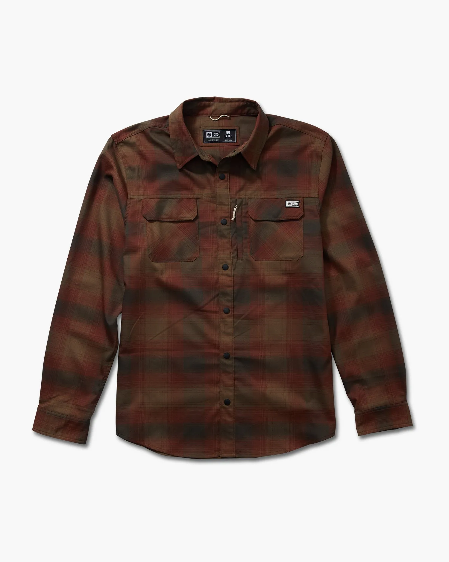 Salty Crew Fathom Tech Flannel - BURGUNDY sold by Sun Diego Boardshops product image thumbnail 2