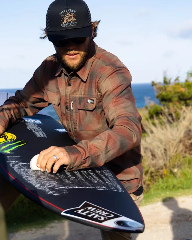 Salty Crew Fathom Tech Flannel - BURGUNDY sold by Sun Diego Boardshops