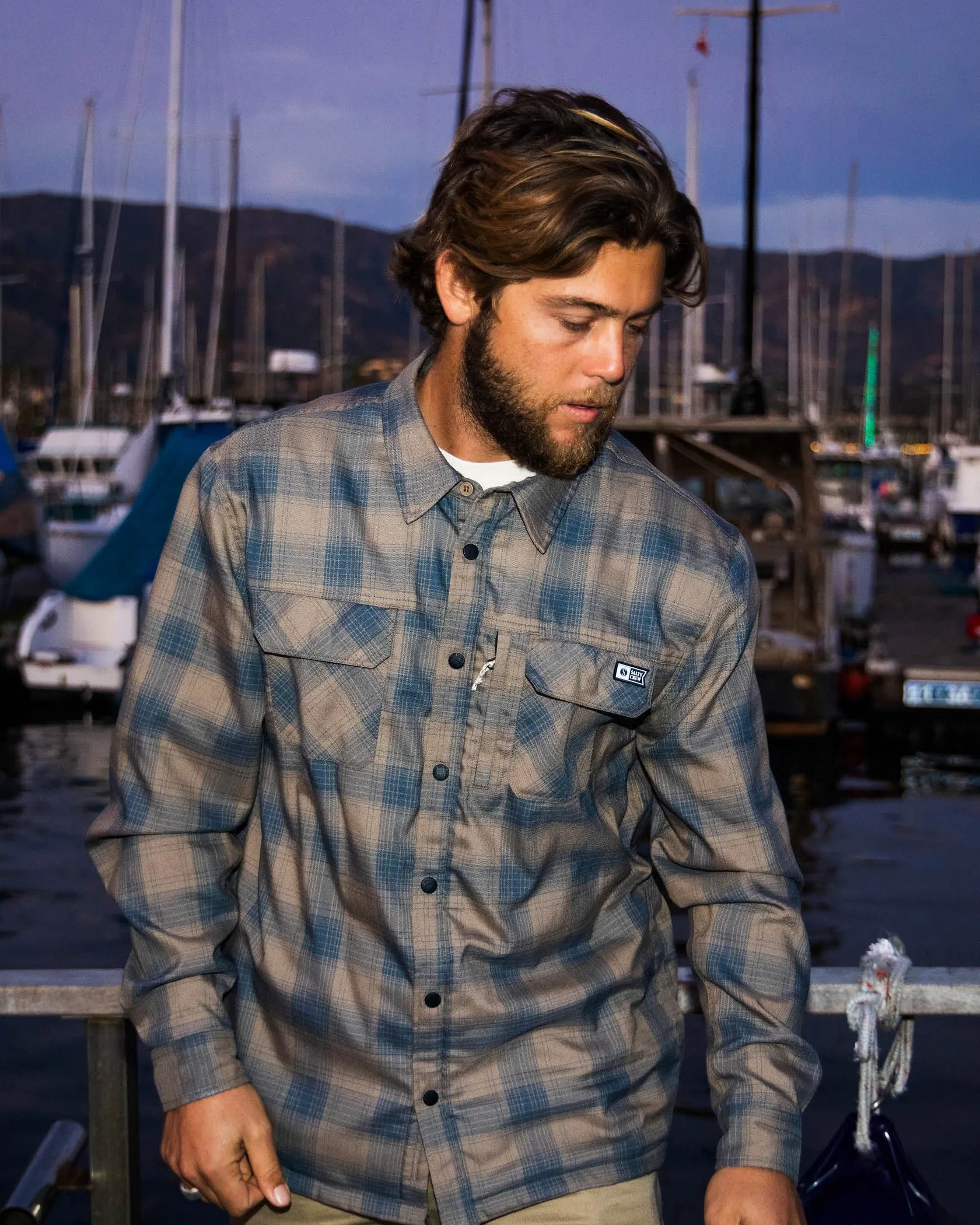 Salty Crew Fathom Tech Shacket - PEWTER sold by Sun Diego Boardshops