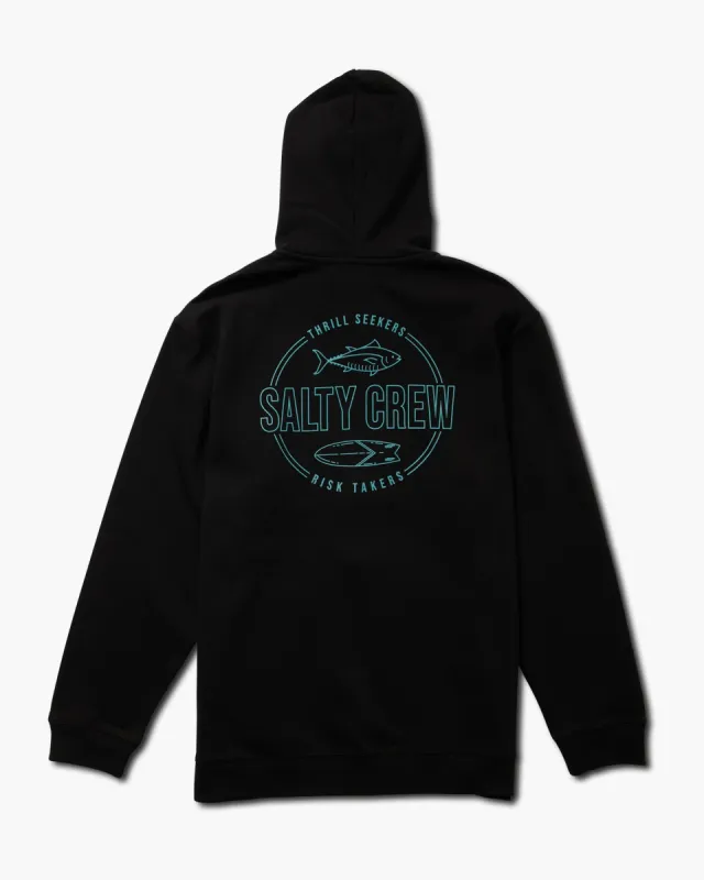 Salty Crew Outlined Zip Fleece - BLACK sold by Sun Diego Boardshops