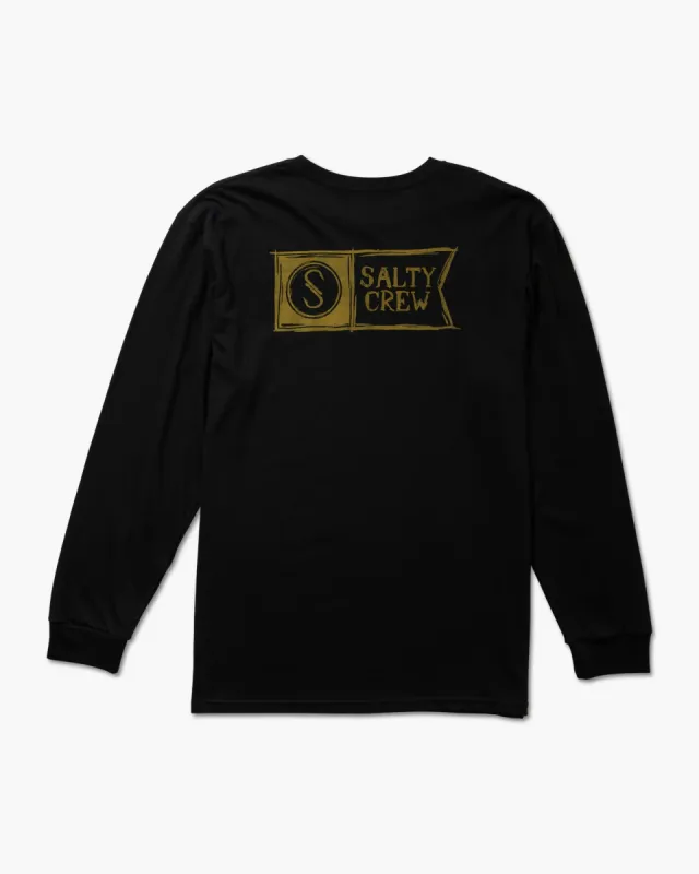 Salty Crew Sketchy Alpha L/S Premium Tee - BLACK made by Sun Diego Boardshops