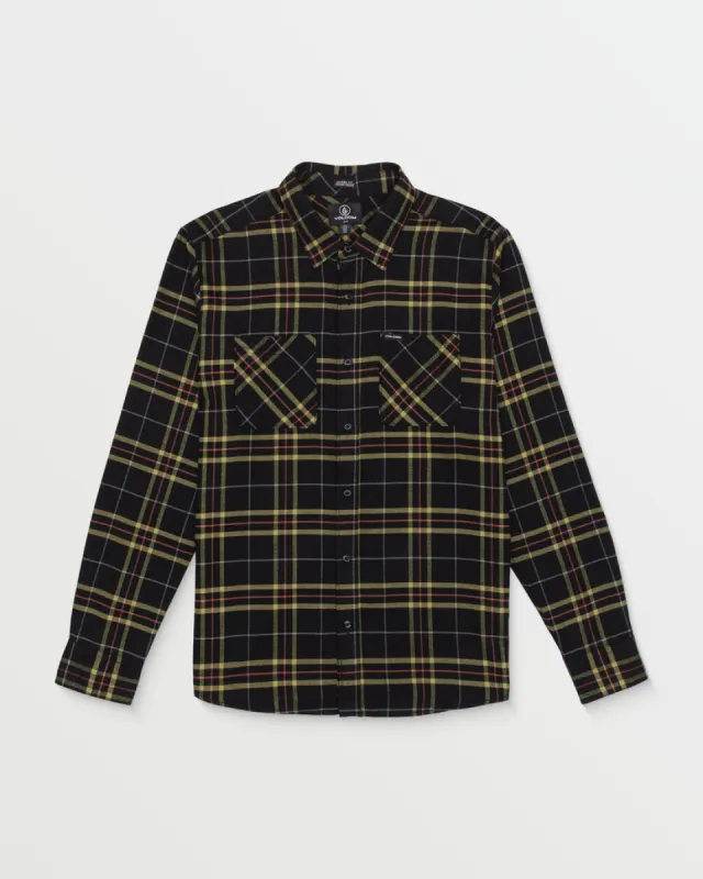 Volcom Netastone Long Sleeve Flannel Shirt - BLACK sold by Sun Diego Boardshops