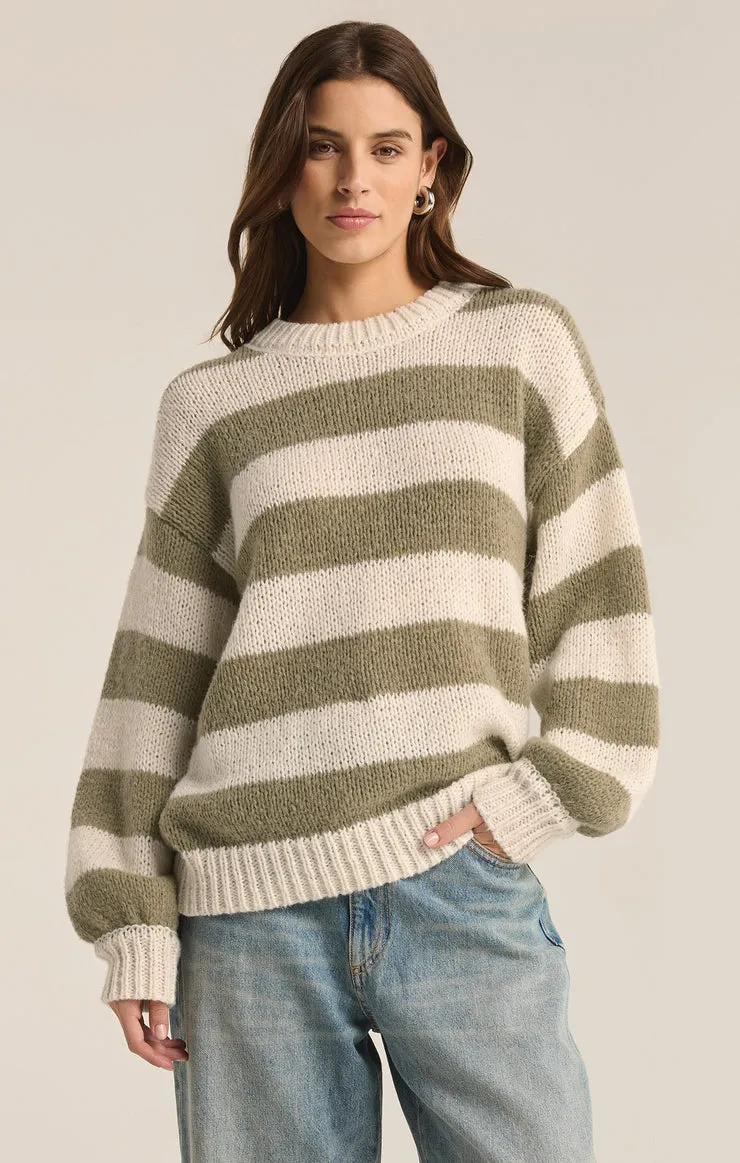 Z-Supply Anders Stripe Crew Neck Sweater - WILLOW sold by Sun Diego Boardshops product image thumbnail 2