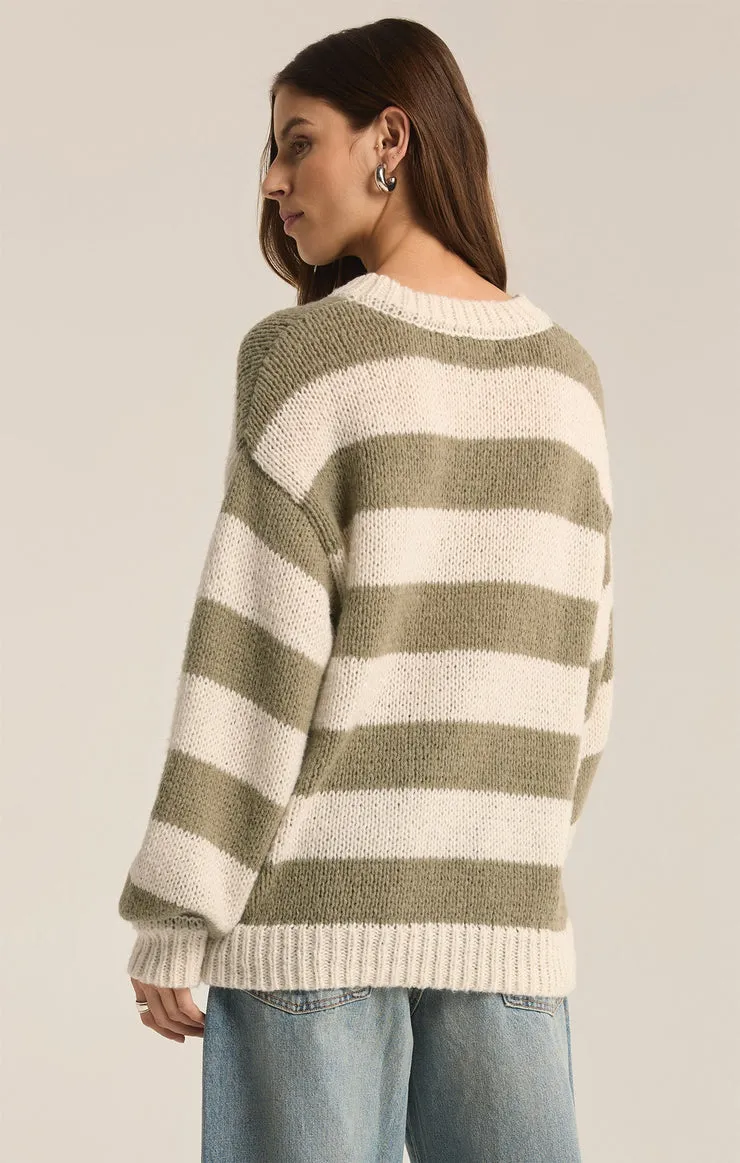 Z-Supply Anders Stripe Crew Neck Sweater - WILLOW sold by Sun Diego Boardshops product image thumbnail 3
