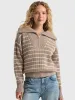 Z-Supply Villa Half Zip Stripe Sweater - HEATHER TAUPE sold by Sun Diego Boardshops
