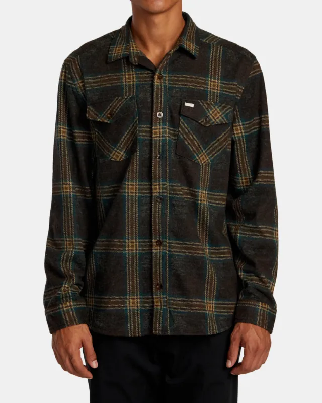 RVCA VACANCY LONG SLEEVE TOP - CHOCOLATE sold by Sun Diego Boardshops