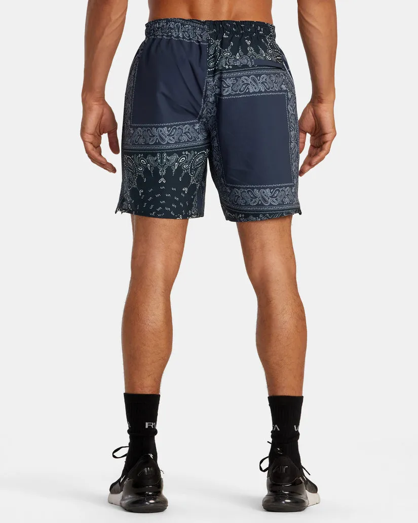 RVCA YOGGER STRETCH 17" ATHLETIC SHORTS - BLACK PATCHWORK sold by Sun Diego Boardshops product image thumbnail 2