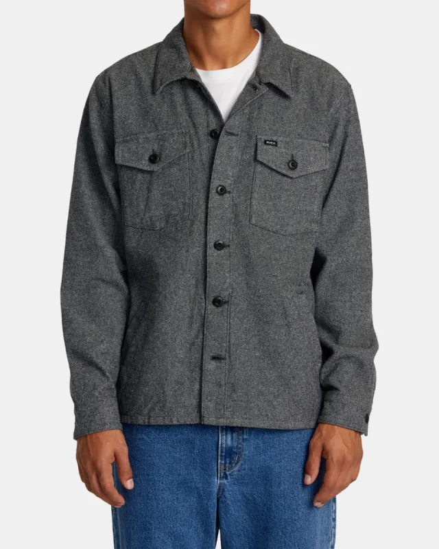 RVCA FLIGHT RISK SHIRT JACKET - SMOKE HEATHER made by RVCA