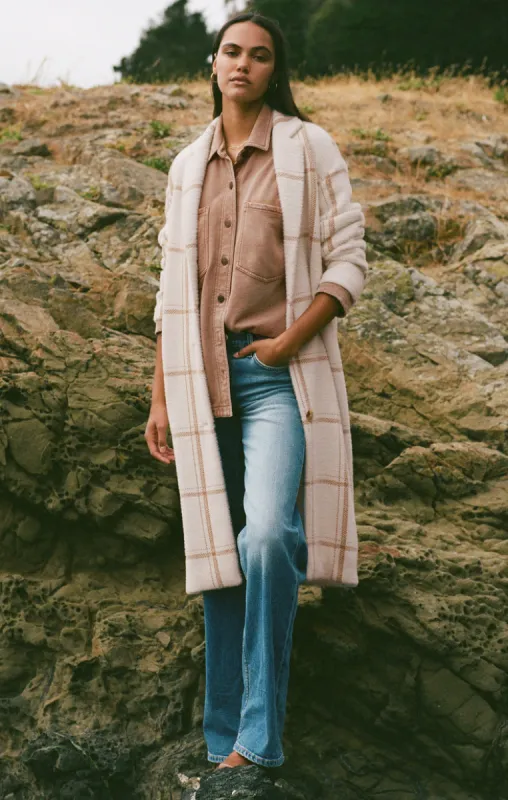 Z-Supply Mason Windowpane Knit Coat - SEA SALT sold by Sun Diego Boardshops