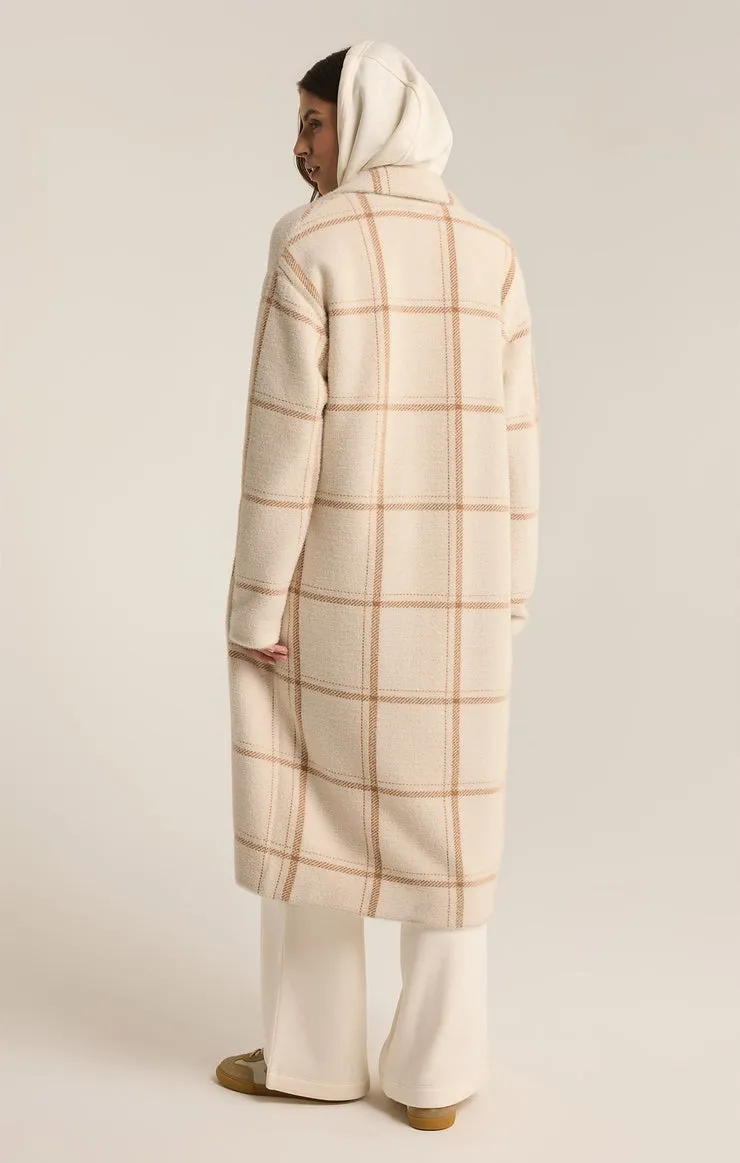 Z-Supply Mason Windowpane Knit Coat - SEA SALT sold by Sun Diego Boardshops product image thumbnail 3