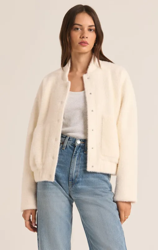 Z-Supply Lex Sweater Knit Bomber Jacket - SEA SALT sold by Sun Diego Boardshops