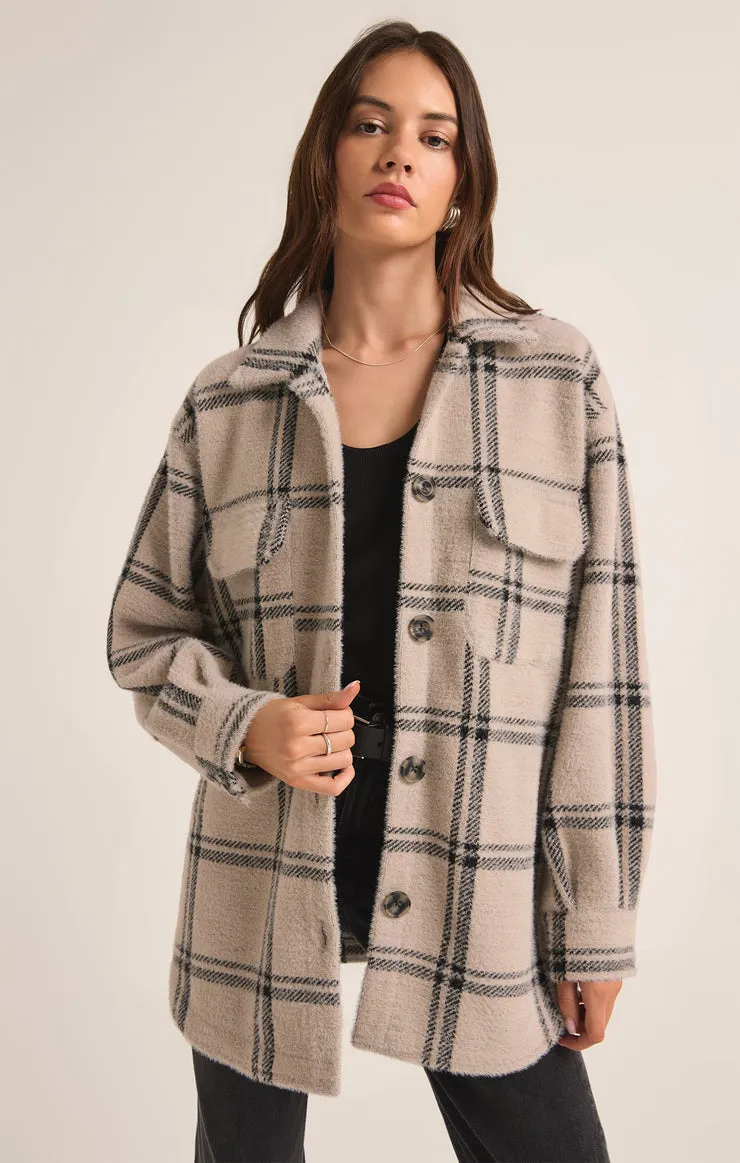 Z-Supply Plaid Tucker Shirt Jacket - Crystal Grey sold by Sun Diego Boardshops product image thumbnail 2
