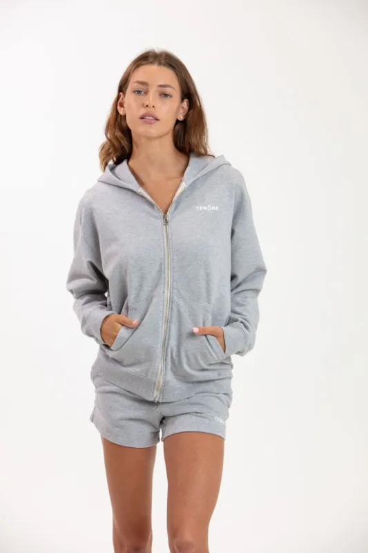 Tenore Logo Fleece Zip Hoodie - HEATHER GREY sold by Sun Diego Boardshops