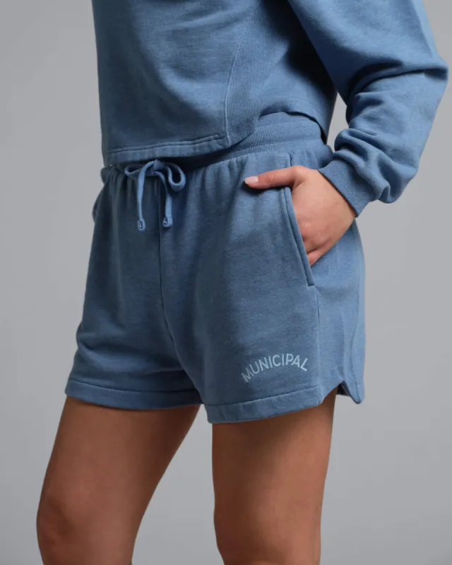 Municipal Women's Hang Back Fleece Shorts - DENIM sold by Sun Diego Boardshops