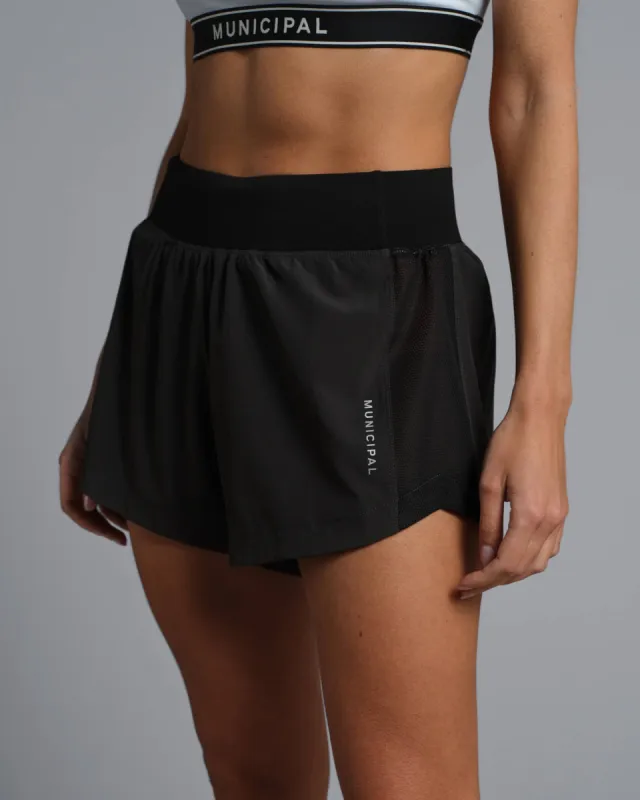 Municipal Women's Daybreak Active Shorts - ASPHALT sold by Sun Diego Boardshops