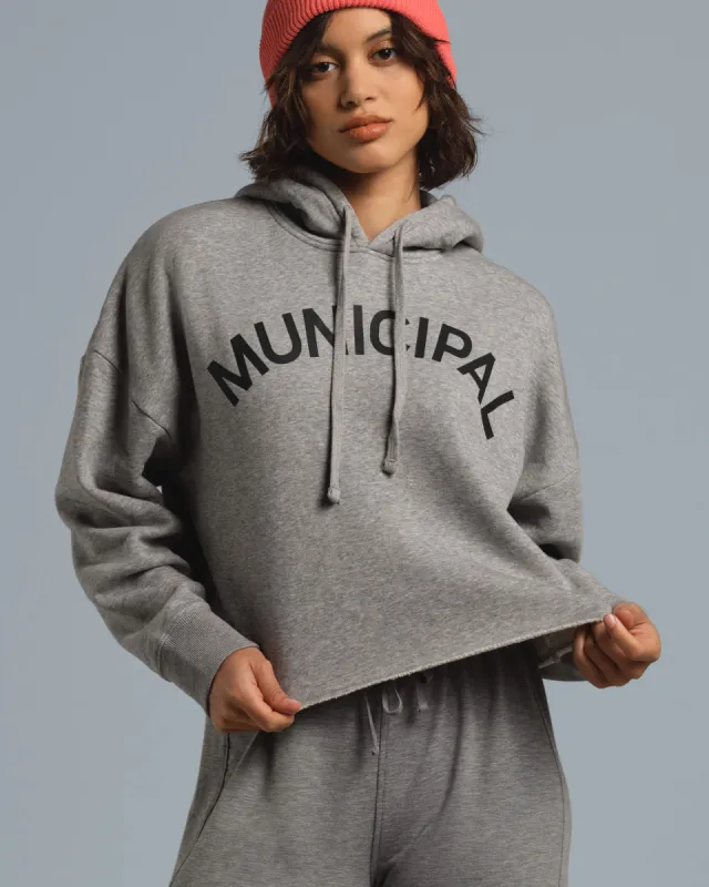 Municipal Women's Origin Hoodie - ATHLETIC GRAY/BLACK made by MUNICIPAL